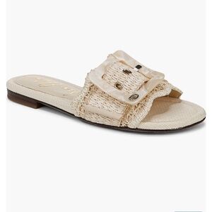 Sam Edelman Bambi Raffia Buckle Slide Sandal